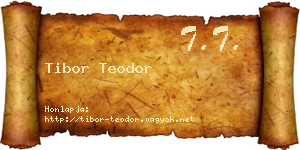 Tibor Teodor névjegykártya